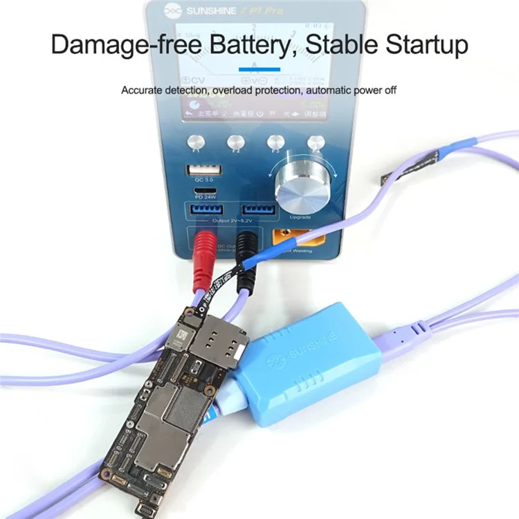 Câble D'alimentation de Démarrage Sunshine SS-908E Pour L'iphone 7g-15pm Ligne de Test de Redémarrage de la Batterie Anti-brûlure Intelligente