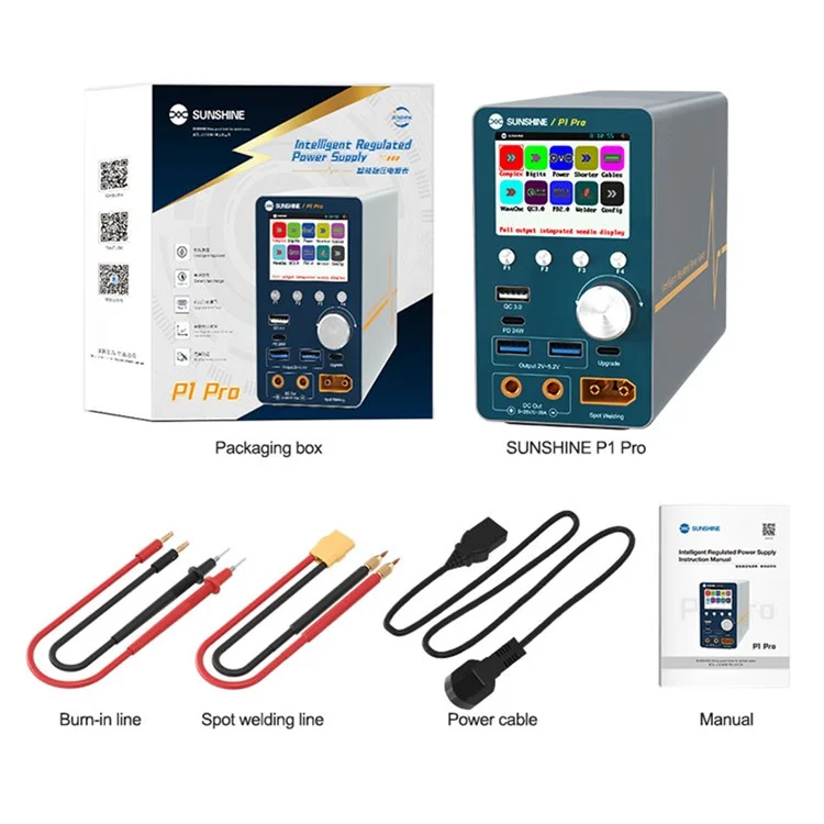 SUNSHINE P1 Pro Intelligentes stabilisiertes Spannungsmessgerät-Reparaturgerät Spannungsstabilisierung Kurzschlussfehlererkennung Tool - EU-Stecker