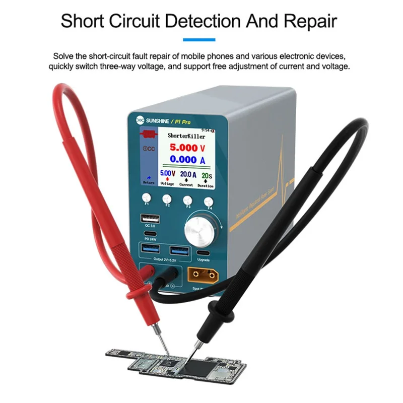 SUNSHINE P1 Pro Intelligent Stabilized Voltage Power Meter Repair Equipment Voltage Stabilization Short Circuit Fault Detection Tool - UK Plug