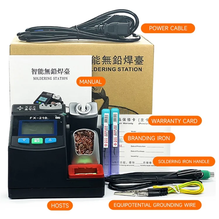 XZZ FX-210 LCD Display Soldering Station for PCB Repair Lead-free Welding Rework Machine - EU Plug