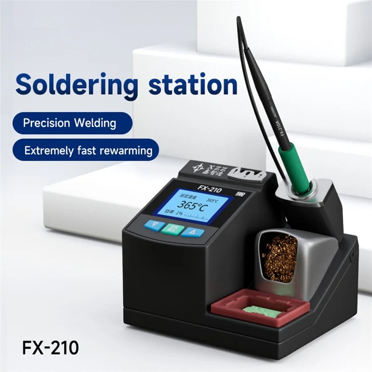 XZZ FX-210 LCD Display Soldering Station for PCB Repair Lead-free Welding Rework Machine - EU Plug