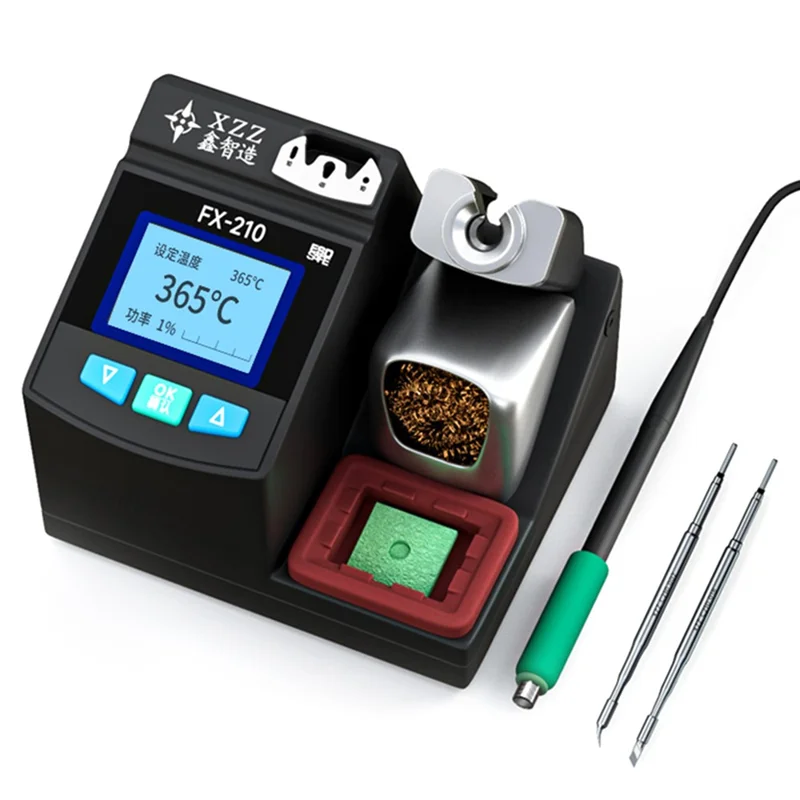 XZZ FX-210 LCD Display Soldering Station for PCB Repair Lead-free Welding Rework Machine - US Plug
