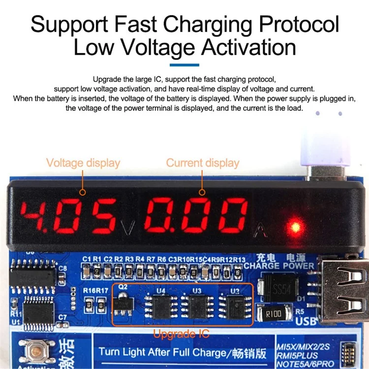 SUNSHINE SS-915 V9.0 Battery Quick Charging Activation Board Universal Phone Repair Battery Activation Plate Test Fixture for Apple  /  Android