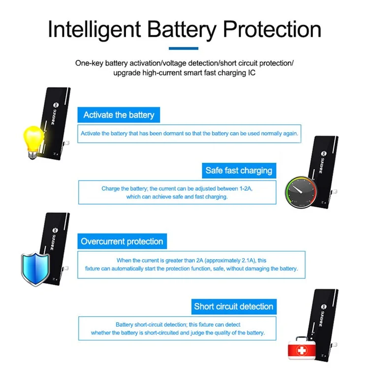 SUNSHINE SS-915 V9.0 Battery Quick Charging Activation Board Universal Phone Repair Battery Activation Plate Test Fixture for Apple / Android