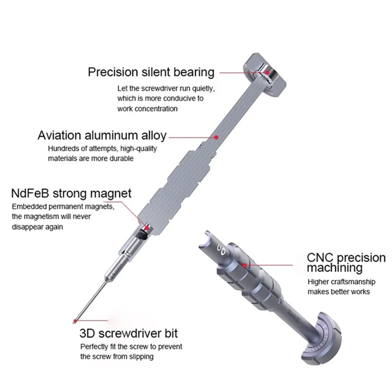 QIANLI S2 3D Screwdriver Phone Repair Disassembly Bolt Driver Hand Tools - D Pinhead Philips