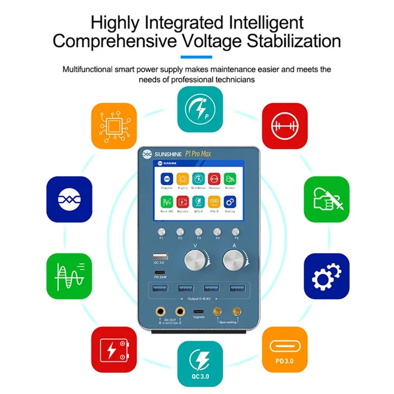 SUNSHINE P1 Pro Max Intelligent Regulated Power Supply Current Voltage Regulation Power Meter - US Plug