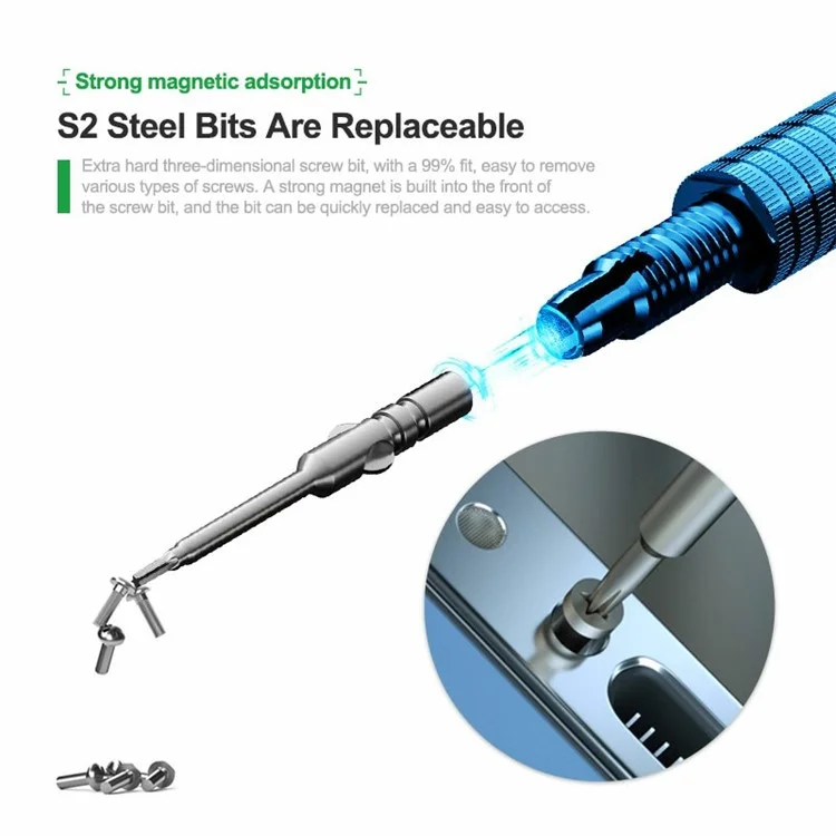 RELIFE RL-725 destornillador ajustable de 6 en 1 para teléfonos y tabletas, herramienta de alta precisión