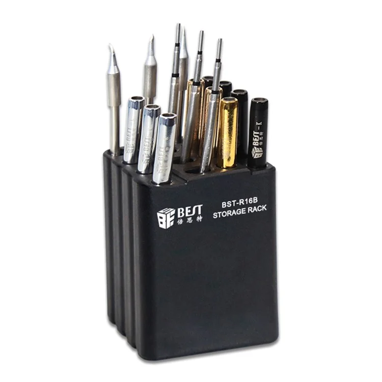 BEST BST-R16B 16 fori classificati Storage Box Soldering Iron Tips Organizzatore Riparazione telefono Supporto per gli strumenti