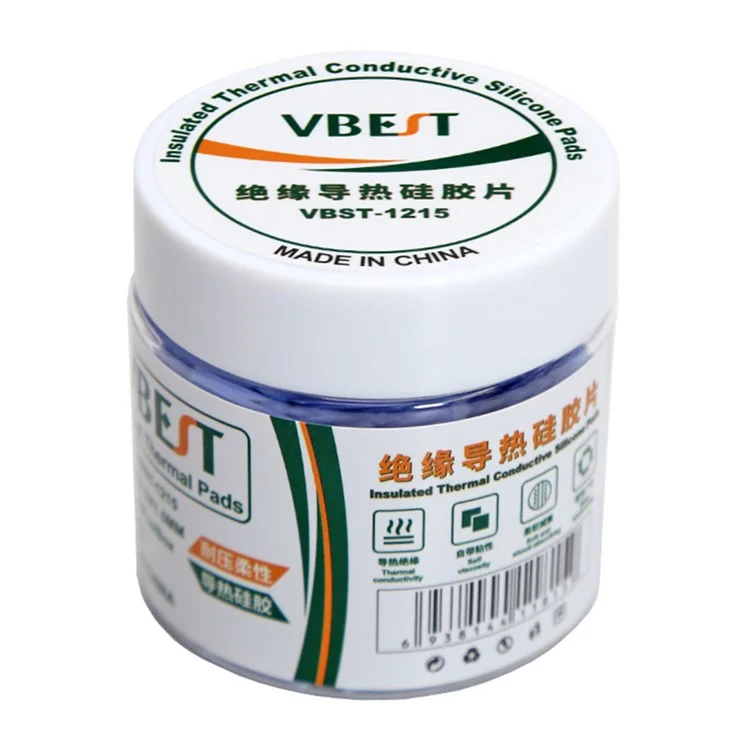 VBEST VBST-1215 Isolierte thermisch leitfähige Silikonpads für elektronische Chips, IC-Motherboard-Reparatur