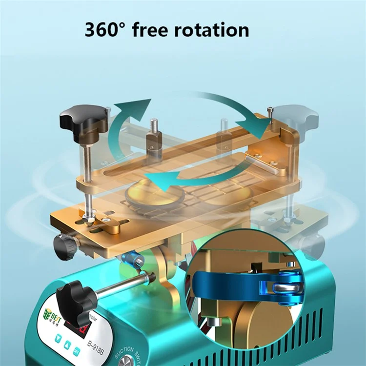 BST-B-918B LCD Screen Separator Machine with Suction Cup Rotary Screen Splitting Machine - EU Plug