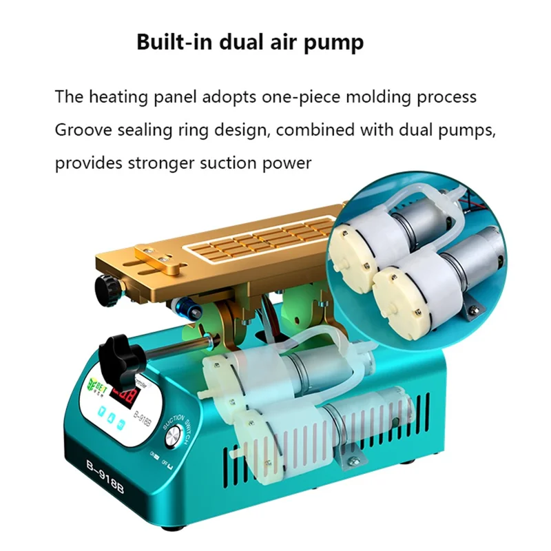 BST-B-918B LCD Screen Separator Machine with Suction Cup Rotary Screen Splitting Machine - UK Plug