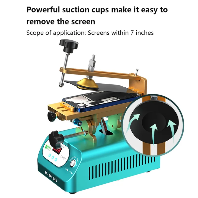BST-B-918B LCD Screen Separator Machine with Suction Cup Rotary Screen Splitting Machine - UK Plug