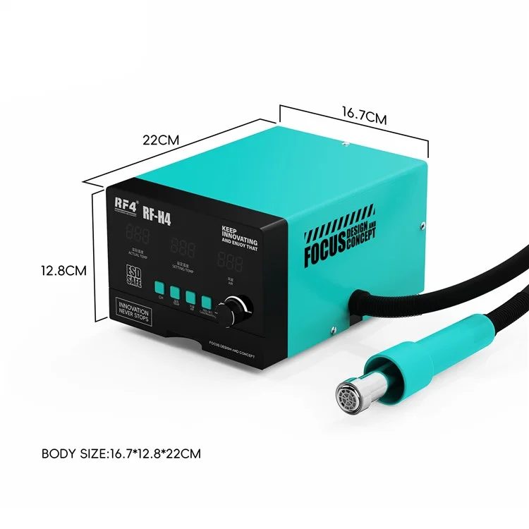 RF4 RF-H4 Heißluftpistole Lötstation mit digitalem Display 1200 W Umbauwerkzeug mit Fußpedal