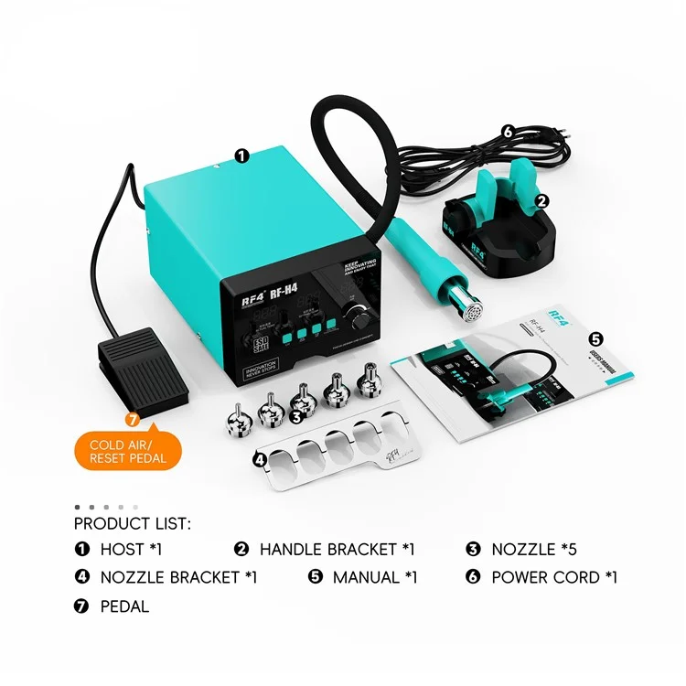 RF4 RF-H4 Hot Air Gun Soldering Station with Digital Screen 1200W Rework Welding Equipment with Pedal