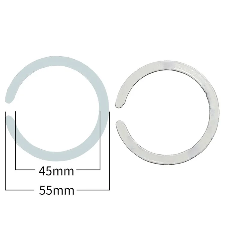 55x45mm Magnetic Adsorption Ring Wireless Charging Phone Attach Adhesive Sheet Compatible with MagSafe Wireless Charger - C-shape / White
