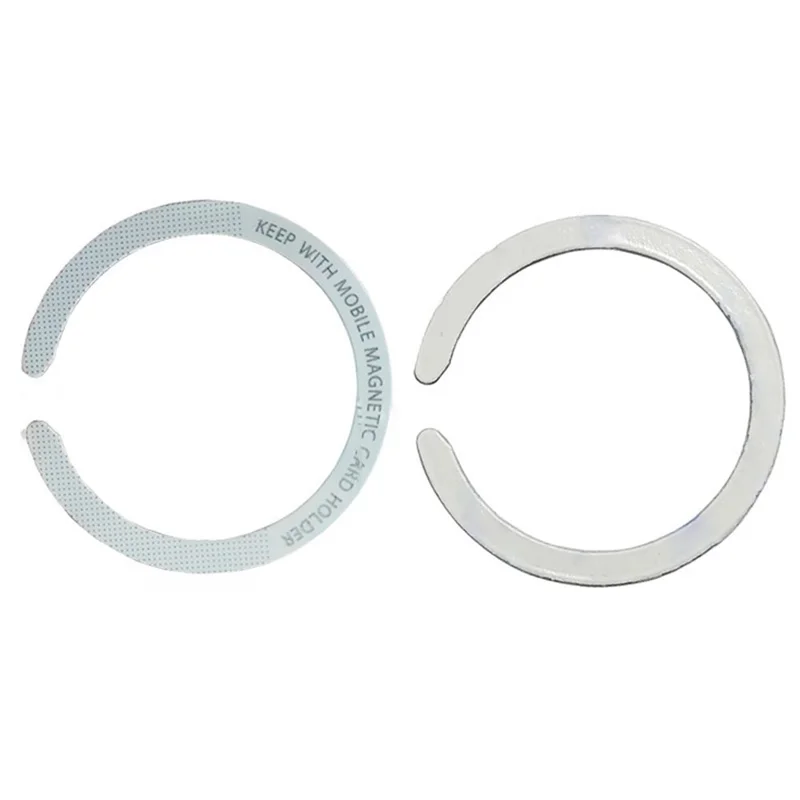 Magnetic Adsorption Ring Wireless Charging Phone Attach Adhesive Sheet Wireless Charger - C-shape with Letters / White