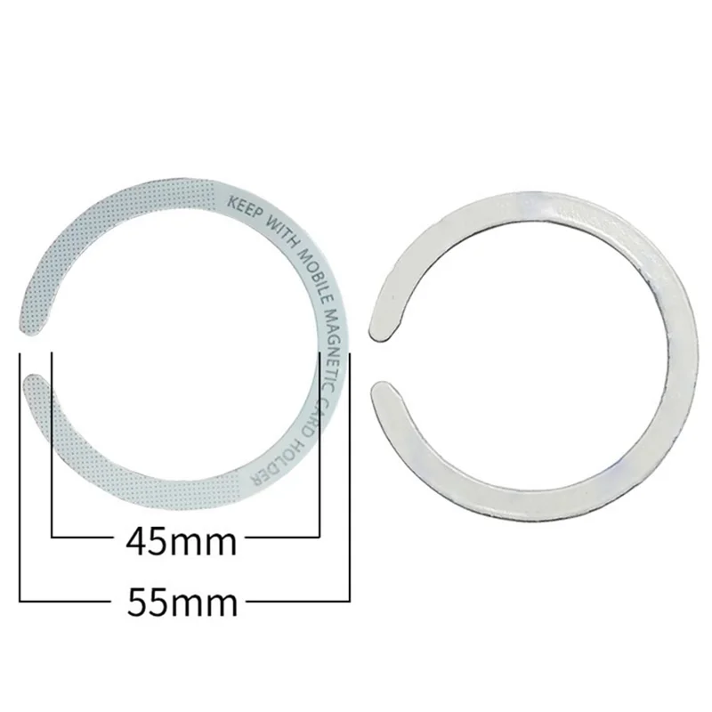 Magnetic Adsorption Ring Wireless Charging Phone Attach Adhesive Sheet Wireless Charger - C-shape with Letters / White