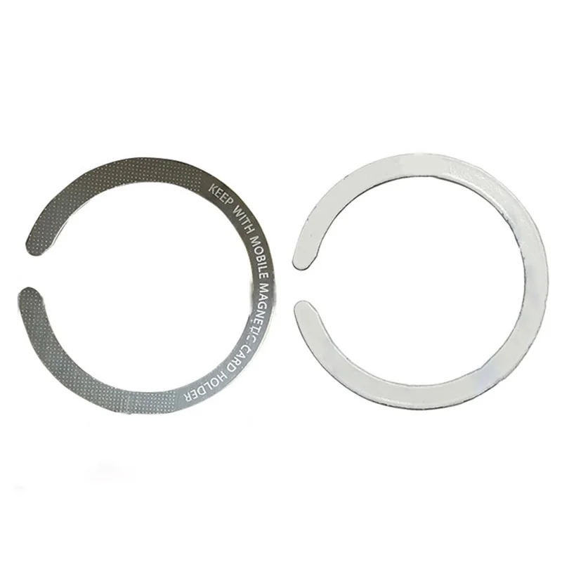 Magnetic Adsorption Ring Wireless Charging Phone Attach Adhesive Sheet Wireless Charger - C-shape with Letters / Silver