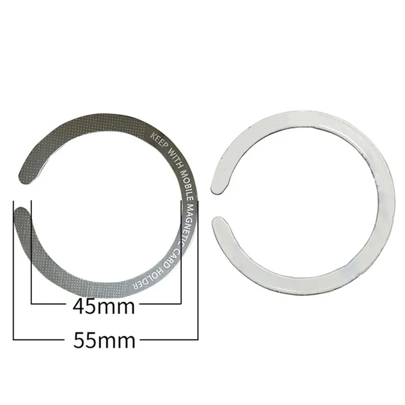 Magnetic Adsorption Ring Wireless Charging Phone Attach Adhesive Sheet Wireless Charger - C-shape with Letters / Silver