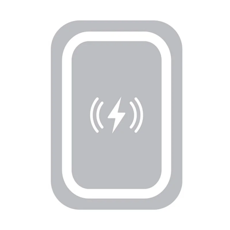 Car Mount Magnetic Phone Holder Cellphone Adhesive Plate Sheet Support Wireless Charging - Rectangle/Grey