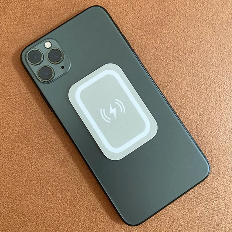 Car Mount Magnetic Phone Holder Cellphone Adhesive Plate Sheet Support Wireless Charging - Rectangle/Grey