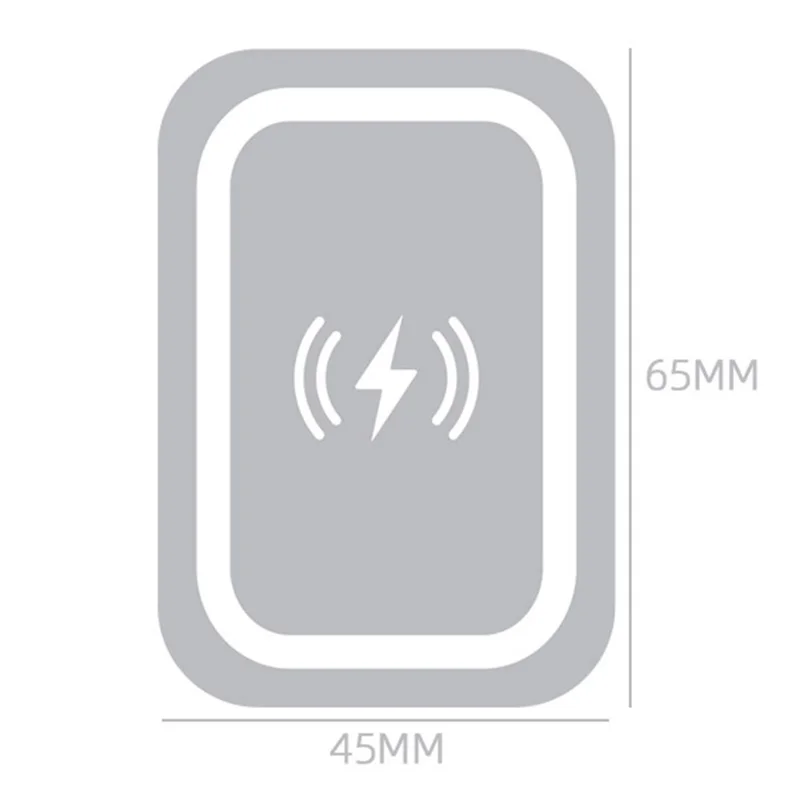 Car Mount Magnetic Phone Holder Cellphone Adhesive Plate Sheet Support Wireless Charging - Rectangle/Grey