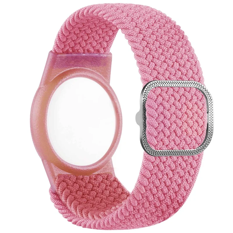 Braided Wrist Band for Apple AirTags, Anti-scratch Protective TPU Cover Kids Strap - Pink