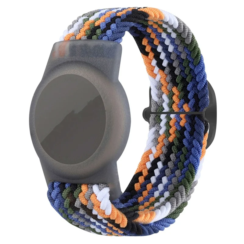 Braided Wrist Band for Apple AirTags, Anti-scratch Protective TPU Cover Kids Strap - Denim