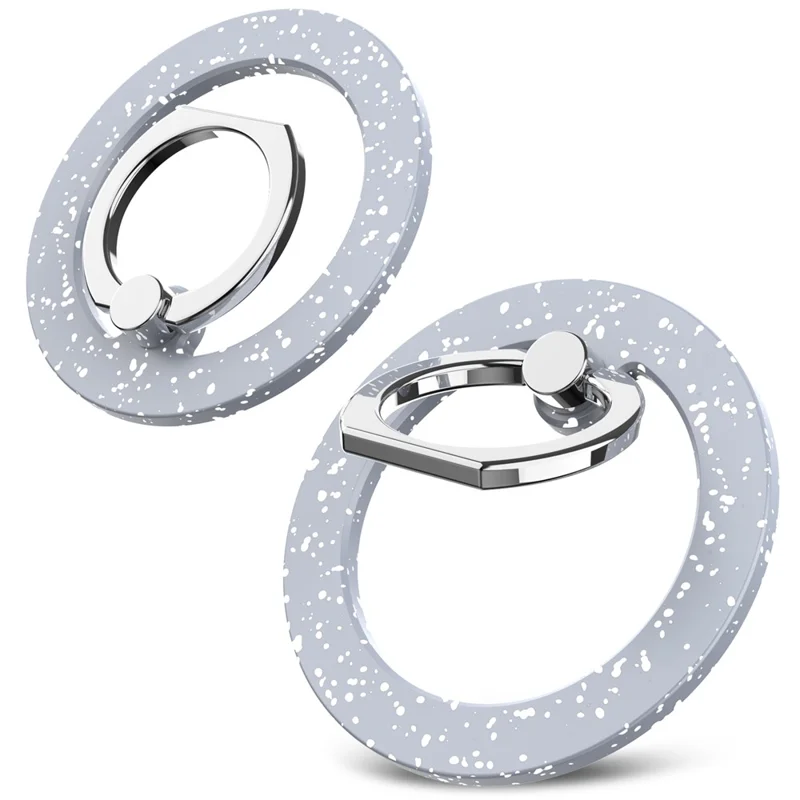 A646 Magnetic Phone Ring Kickstand 360 Degree Rotation Round Finger Ring Grip Holder - Light Grey