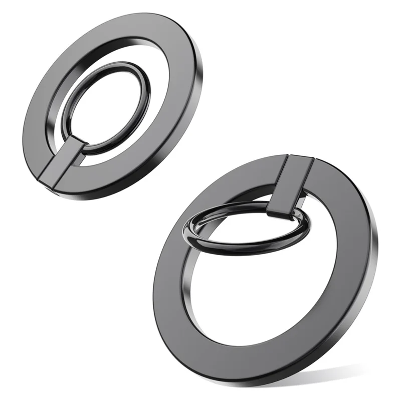 A675 Magnetic Phone Ring Holder for Cell Phone Grip Stand Finger Ring Kickstand - Black