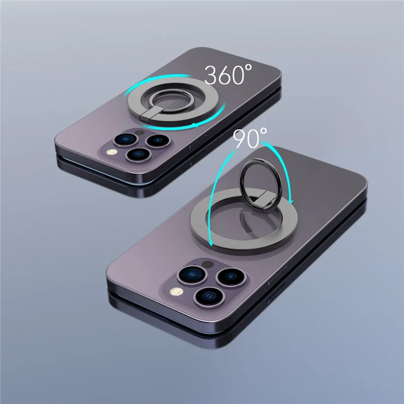 A675 Magnetic Phone Ring Holder for Cell Phone Grip Stand Finger Ring Kickstand - Black