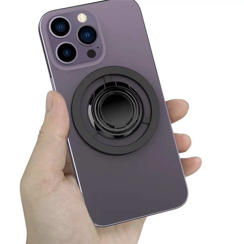 A561 Suporte de Celular Magnético Giratório de 360 Graus com Apoio Dobrável - Preto