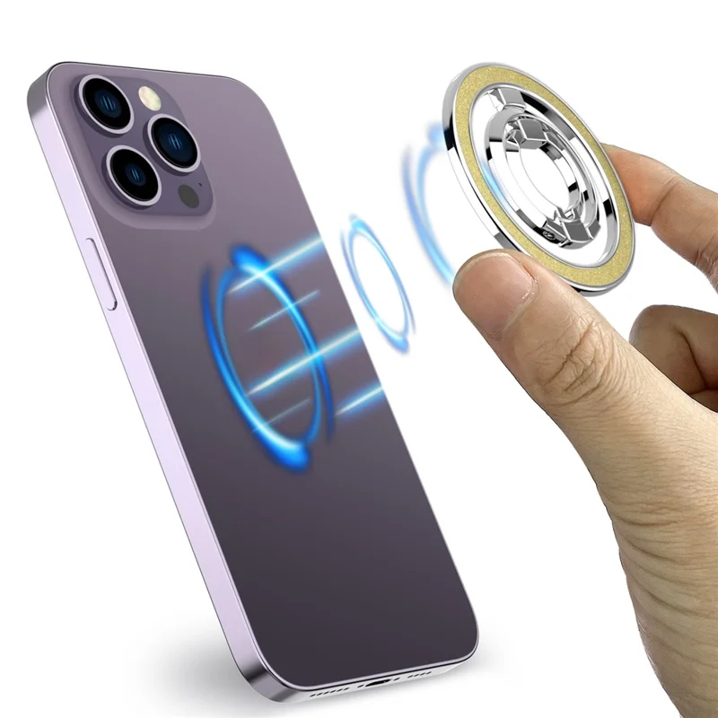 A699 Cell Phone Magnetic Ring Kickstand Smartphone Grip Stand Finger Ring Holder - Gold