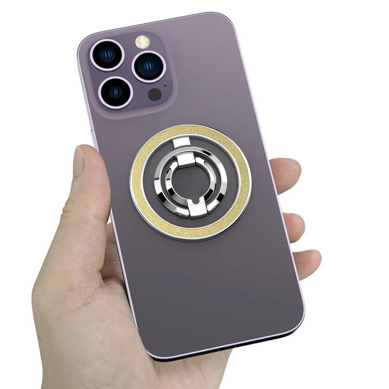 A699 Cell Phone Magnetic Ring Kickstand Smartphone Grip Stand Finger Ring Holder - Gold