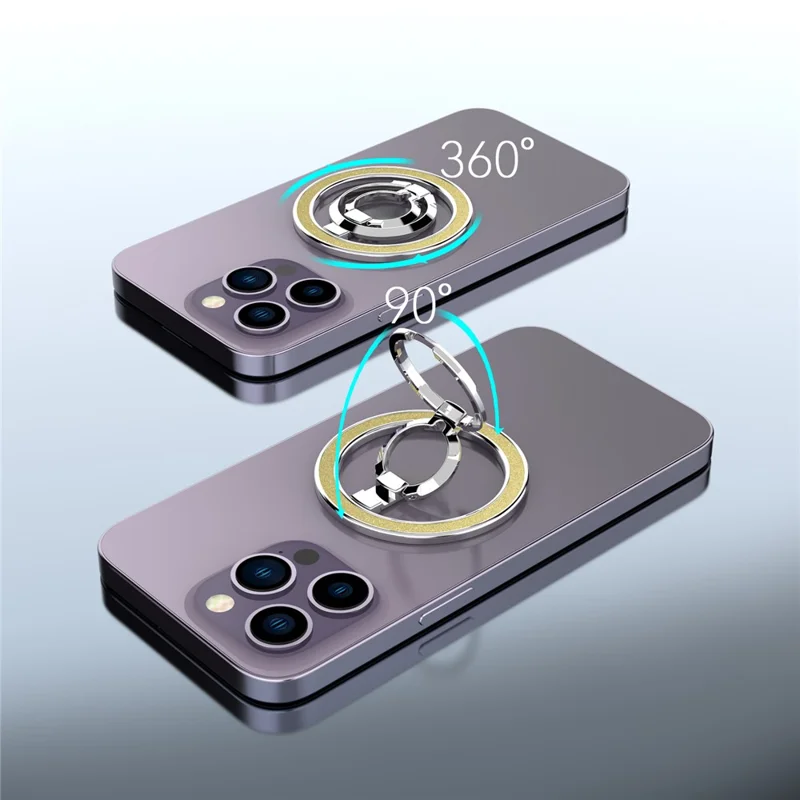 A699 Cell Phone Magnetic Ring Kickstand Smartphone Grip Stand Finger Ring Holder - Gold