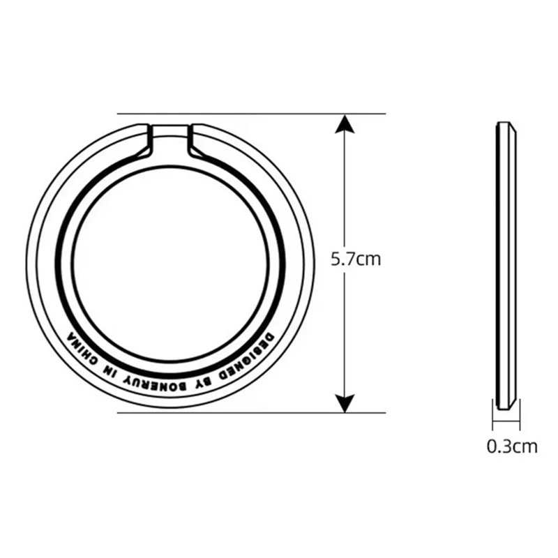 Magnetic Phone Back Ring Holder Kickstand Rotatable Alloy Finger Ring Grip Cellphone Stand - Silver