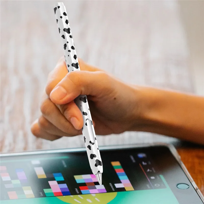 For Huawei M-Pencil 1st Generation Silicone Sleeve Cow Pattern Stylus Pen Protective Cover - Black