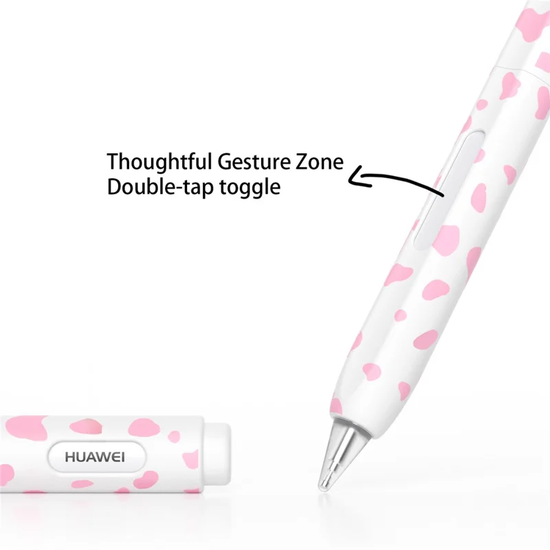 For Huawei M-Pencil 1st Generation Silicone Sleeve Cow Pattern Stylus Pen Protective Cover - Black