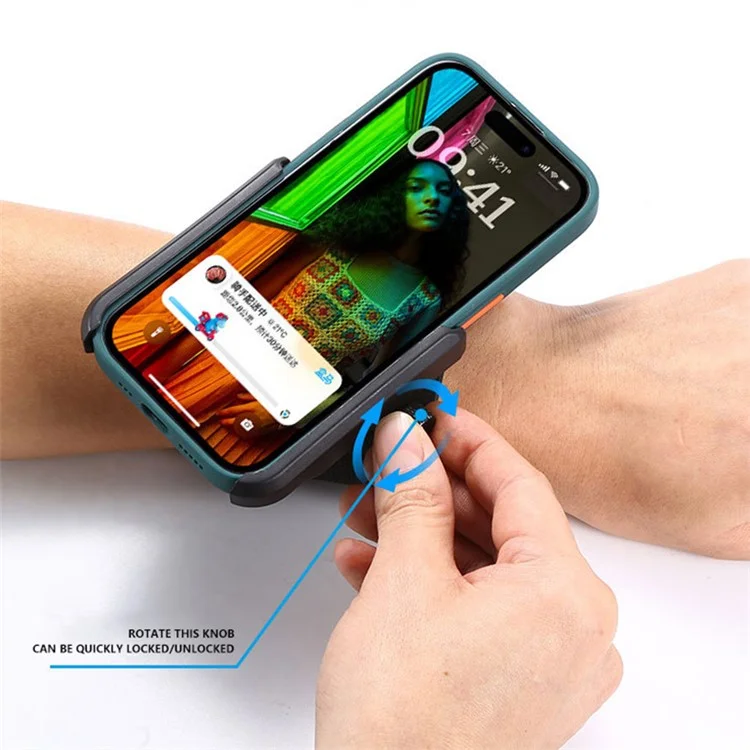 Wristband Phone Holder Mount Rotatable Armband for 4 to 7-inch Universal Smartphone