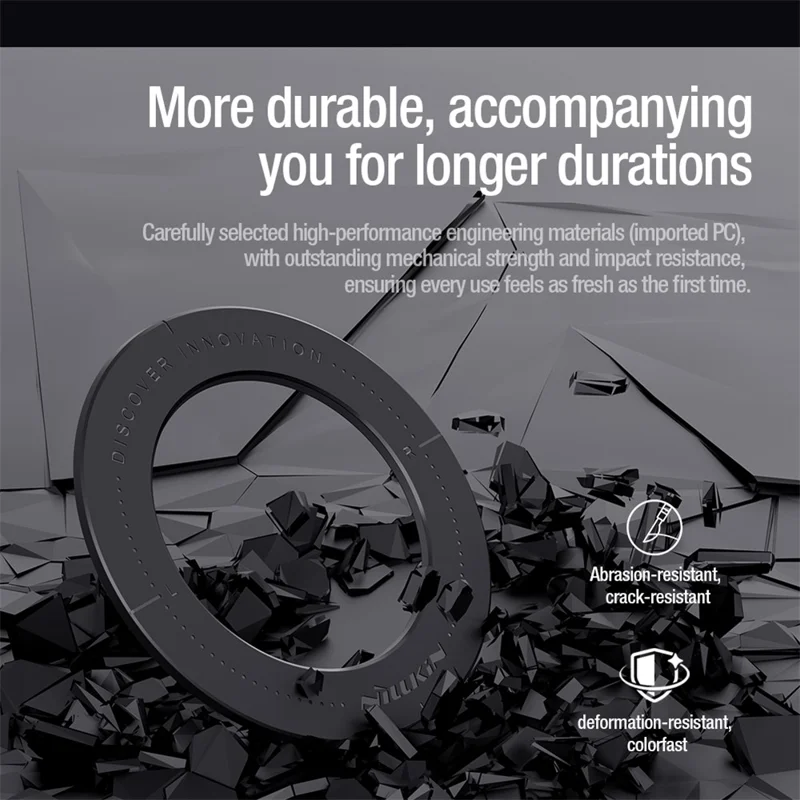 NILLKIN 2Pcs Snaplink Ultra Magnetic Sticker Magnetic Adapter Ring - Grey