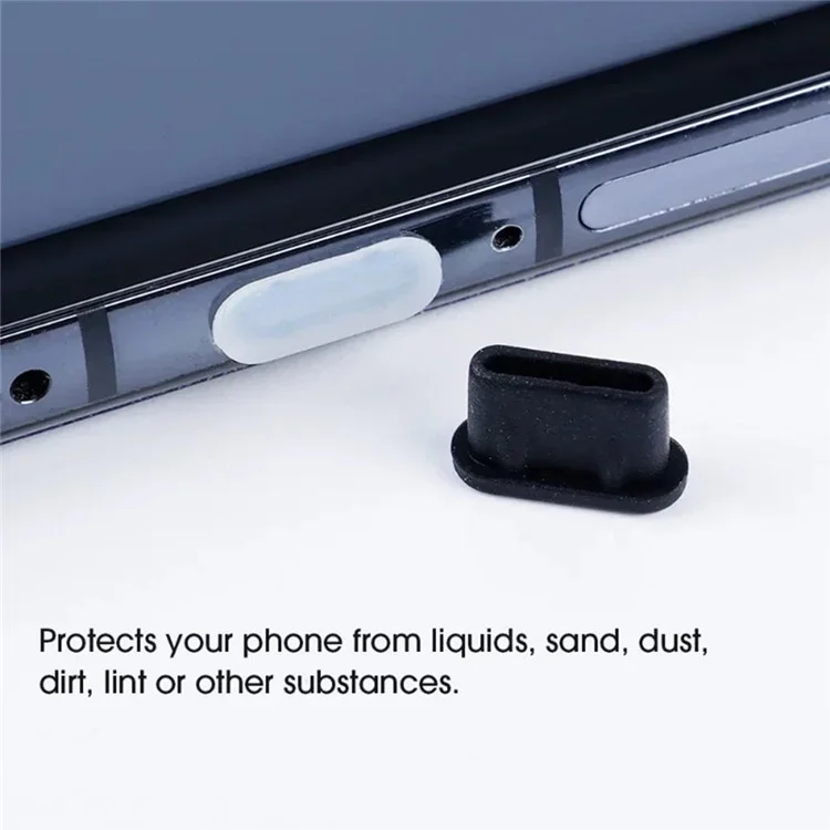 20PCS Silicone Type-C Charging Port Cover USB-C Dust Plug Cell Phone Power Port Protector - Transparent