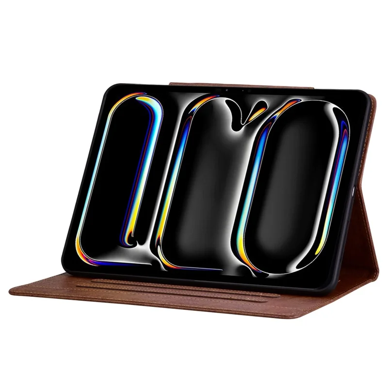 For iPad Air 11 (2025) / (2024) / Air (2022) (2020) / Pro 11 (2022) / (2020) / (2018) Case PU Leather Tablet Cover Magnetic Clasp - Brown