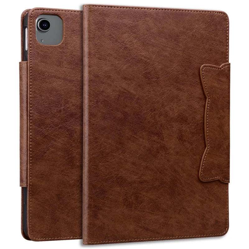 For iPad Air 11 (2025) / (2024) / Air (2022) (2020) / Pro 11 (2022) / (2020) / (2018) Case PU Leather Tablet Cover Magnetic Clasp - Brown