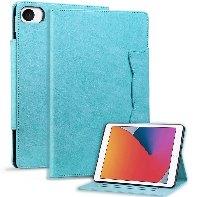 For iPad mini / mini 2 / mini 3 / mini 4 / mini (2019) 7.9 inch Case Cat-Shaped Magnetic Clasp Leather Business Cover - Sky Blue
