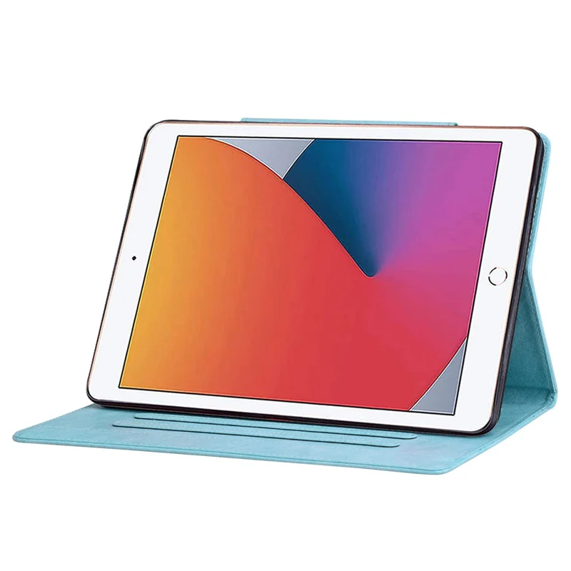 For iPad mini / mini 2 / mini 3 / mini 4 / mini (2019) 7.9 inch Case Cat-Shaped Magnetic Clasp Leather Business Cover - Sky Blue