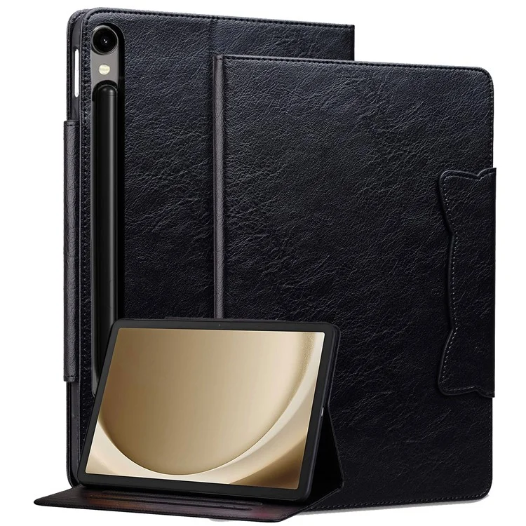 Para Samsung Galaxy Tab S9 / Tab S9 FE / Tab S8 / Tab S7 Funda de Cuero de Tableta con Bolsillo para Tarjetas - Negro