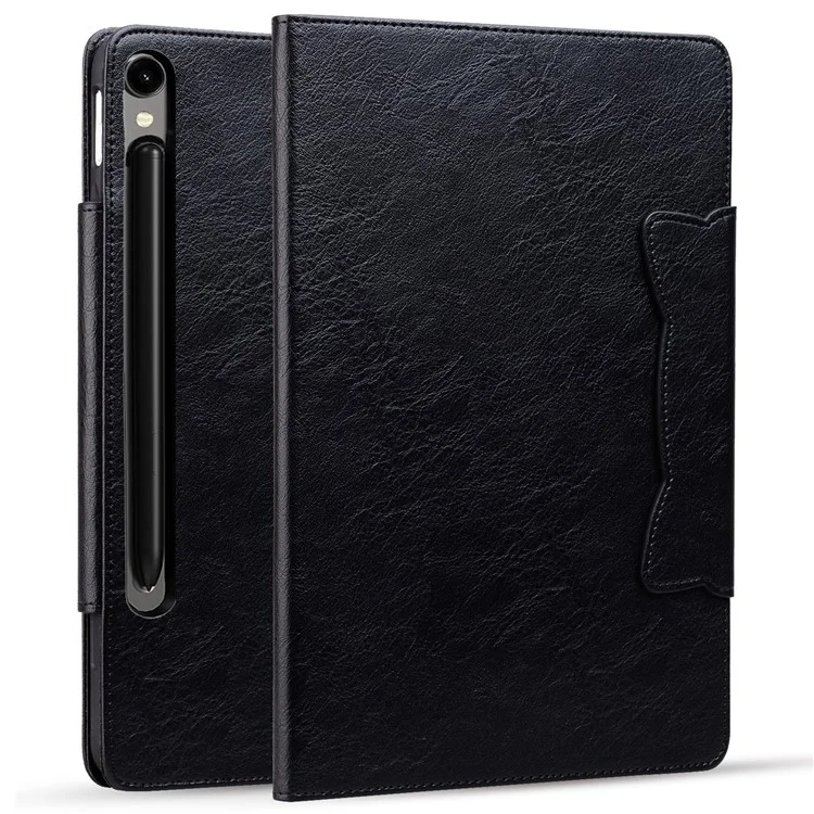 Para Samsung Galaxy Tab S9 / Tab S9 FE / Tab S8 / Tab S7 Funda de Cuero de Tableta con Bolsillo para Tarjetas - Negro
