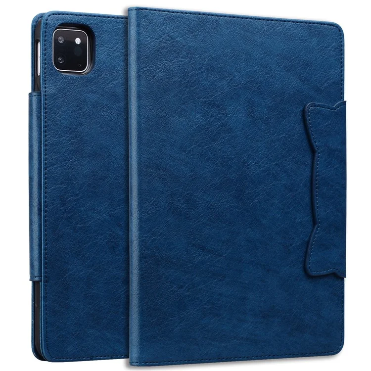 Para iPad Pro 12.9 pulgadas (2018) / (2020) / (2021) / (2022) / iPad Air 13 (2024) Funda Ranura para Tarjeta Cubierta de Cuero Empresarial para Tableta - Azul
