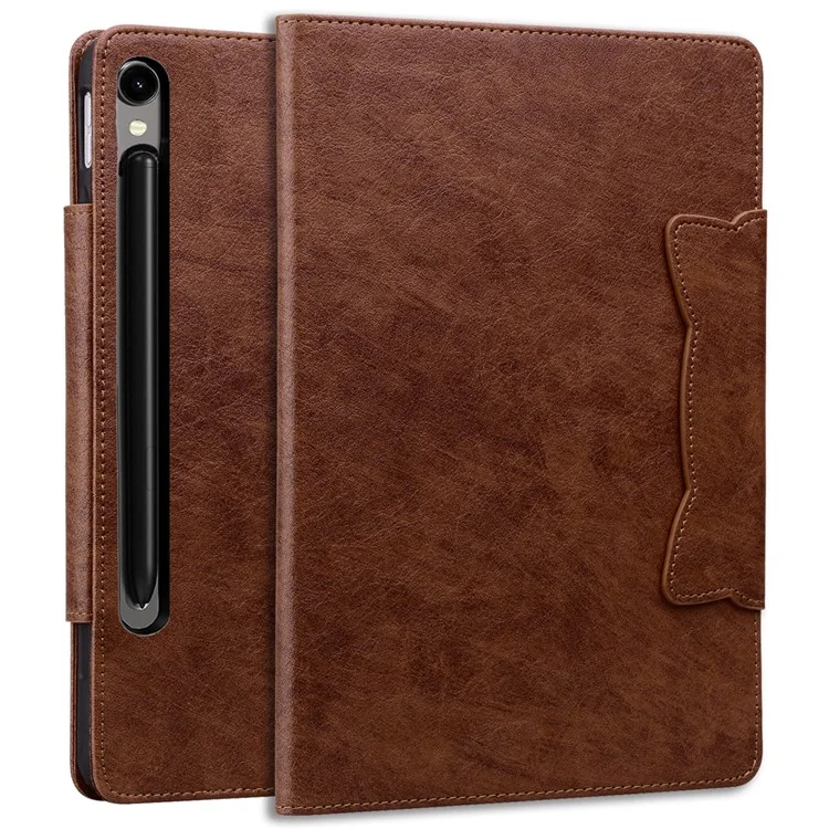 Per Samsung Galaxy Tab S9+ / Tab S8+ / Tab S7+ T970 T976B Custodia Business in Pelle PU con Supporto Chiusura Magnetica - Marrone