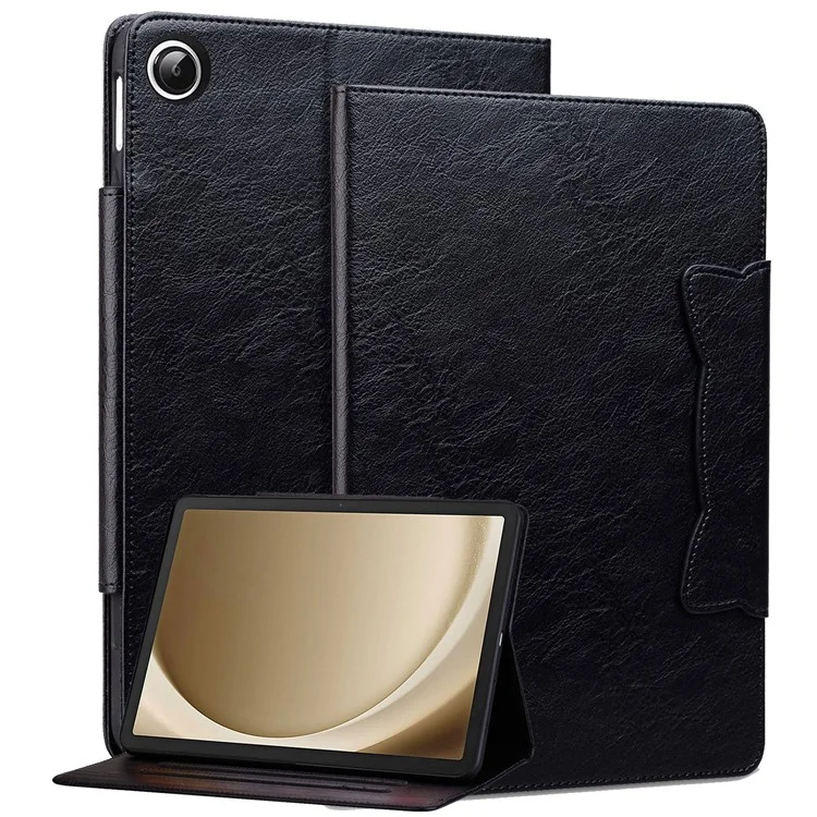 Für Samsung Galaxy Tab A9	X110 X115 Stand Case PU-Leder Tablet-Hülle mit magnetischem Verschluss - Schwarz